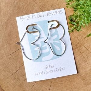 Beach Girl Jewels Aloha Heart Love Earrings Sterling Silver Wire